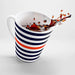 Nautical Striped Latte Ceramic Coffee Cup - 12 oz (0.35l)