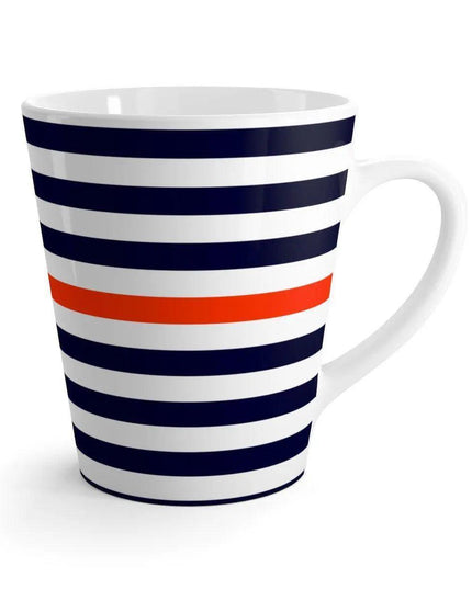 Nautical Charm White Ceramic Latte Mug - Chic 12 oz Coffee Cup