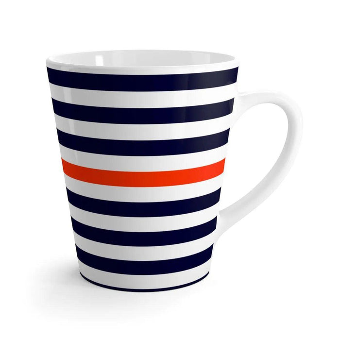Nautical Striped Latte White Ceramic Mug - 12 oz (0.35l)
