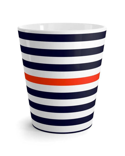 Nautical Charm White Ceramic Latte Mug - Chic 12 oz Coffee Cup