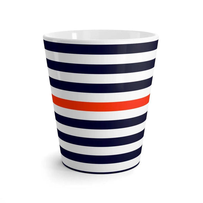 Nautical Striped Latte White Ceramic Mug - 12 oz (0.35l)