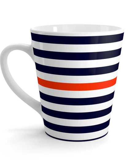 Nautical Charm White Ceramic Latte Mug - Chic 12 oz Coffee Cup