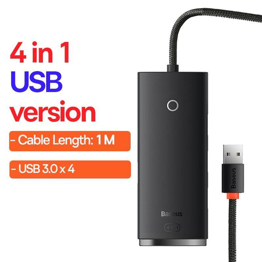 Versatile 12-Style USB Hub with USB and USB-C Plugs, Various Cable Lengths, and Color Selections