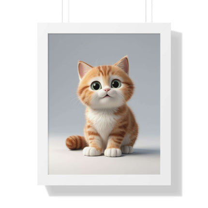 Sustainable Chic Cat Art Framed Print for Eco-Friendly Home Decor