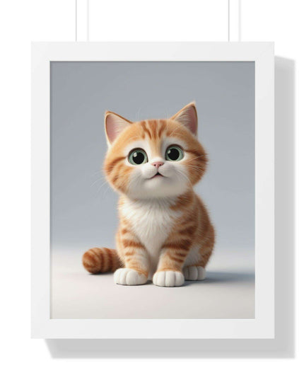 Sustainable Chic Cat Art Framed Print for Eco-Friendly Home Decor
