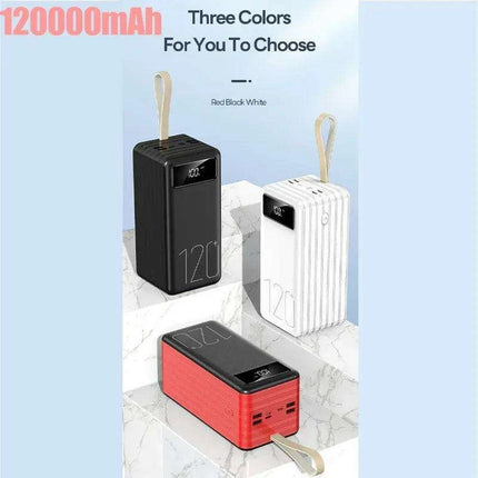 120Ah Mega Power Bank - High-Speed Portable Charger for iPhone & Huawei - Très Elite