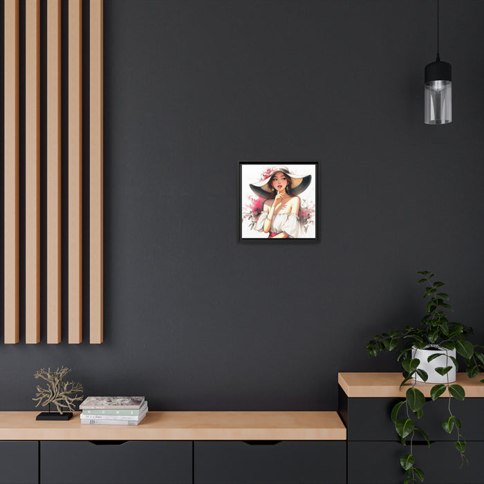 Elegant Love - Stylish Black Pinewood Framed Matte Canvas