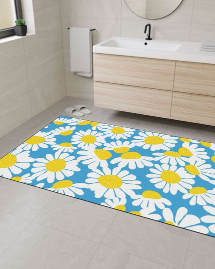 Personalized Chic Daisy Non-Slip Floor Mat for Stylish Home Interiors