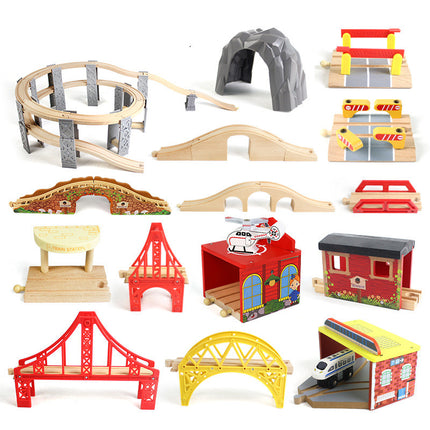Wooden track accessories small train track toy