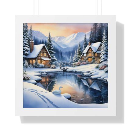 Sustainable Elite Winter Gaming Vertical Framed Poster - Elegant Home Decor for Trendy Interiors
