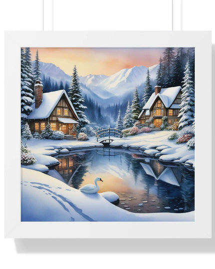 Sustainable Elite Winter Gaming Vertical Framed Poster - Elegant Home Decor for Trendy Interiors