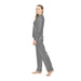 Luxurious Customizable Black and White Checkered Satin Women's Pajama Set