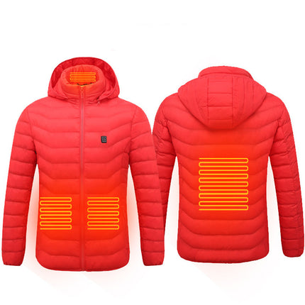Winter Heated Jacket USB Electric Cotton Coat Zip-up Heater Thermal Cl