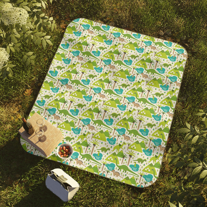 Dinosaur Mink Polyester Picnic Blanket: Indulge in Elite Comfort