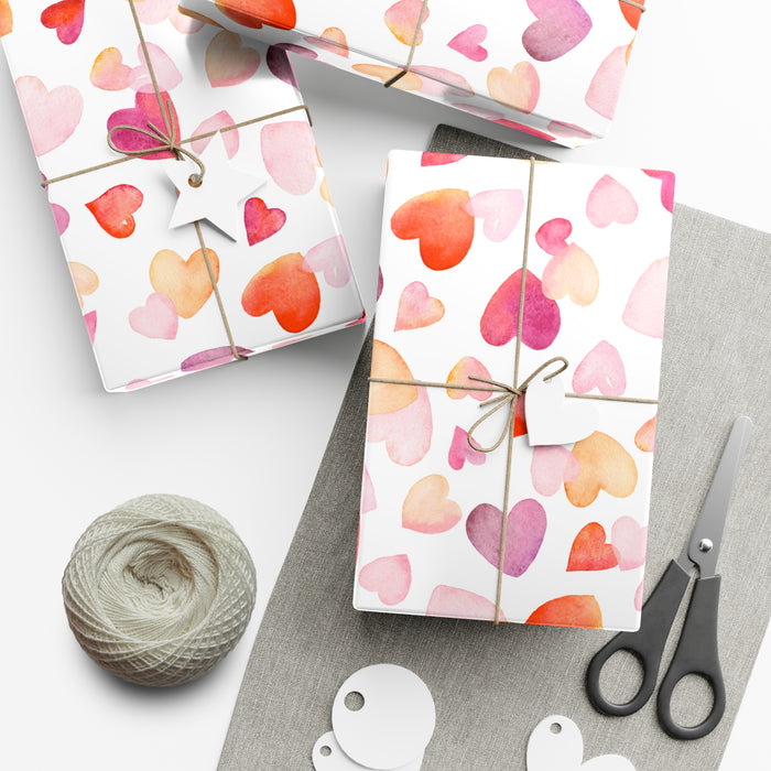 Loving Hearts - Premium USA-Made Valentine Gift Wrap Paper for Eco-Conscious Gifting