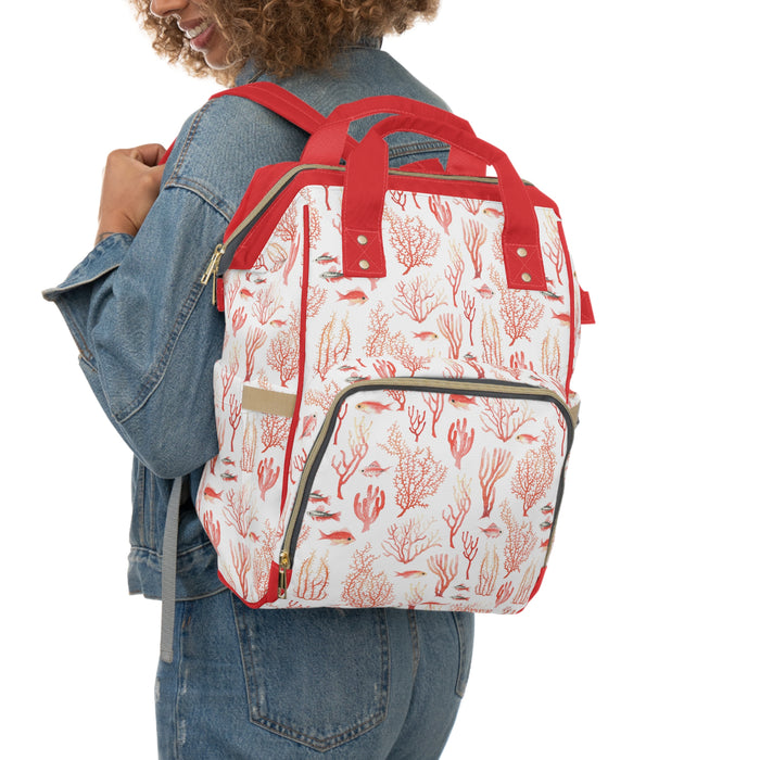 Elite Coral Multifunctional Diaper Backpack for Stylish Parents