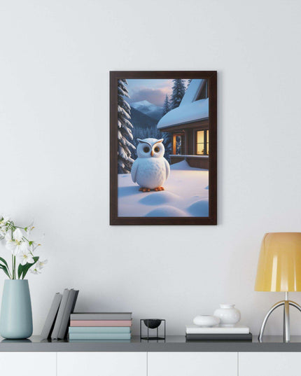 Charming Sustainable Owl Framed Art Print - Maison d'Elite Vertical Poster
