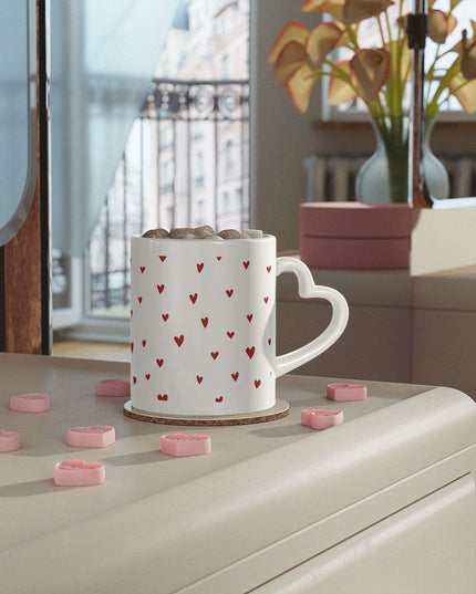 Elegant Heart-Shaped Ceramic Coffee Mug with Luxurious Duraglaze Finish