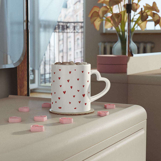 Elegant Heart-Shaped Ceramic Coffee Mug with Luxurious Duraglaze Finish