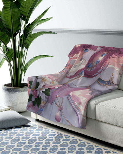 Anime Fantasy Tribal Plush Sherpa Blanket - Cozy Elegance for All Seasons