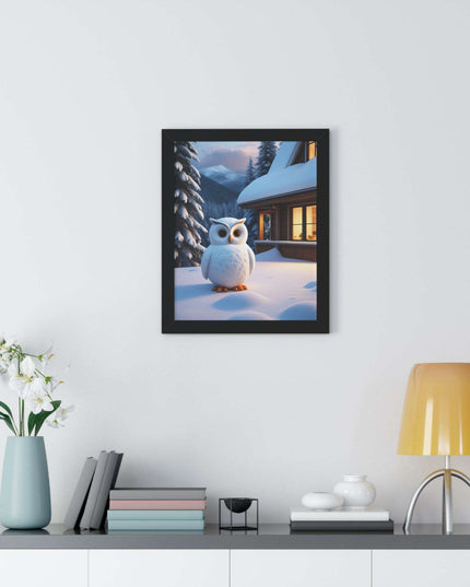 Charming Sustainable Owl Framed Art Print - Maison d'Elite Vertical Poster