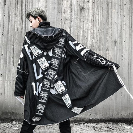 Peekaboo Studio Dark Hip Hop Coat with Warm Lining and Stylish Design
