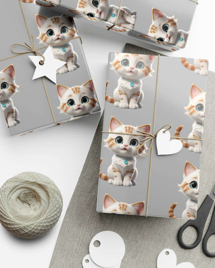 Eco-Conscious Cat Lover's Christmas Gift Wrap Set