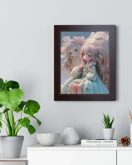 Sustainable Fantasy Anime 3D Girls Vertical Wall Art - Premium Framed Poster Decor