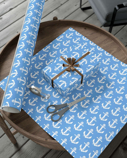 Nautical Elegance: Premium Anchor Gift Wrapping Paper Collection