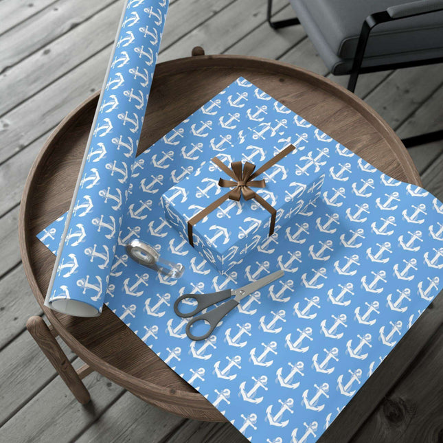 Nautical Elegance: Premium Anchor Gift Wrapping Paper Collection
