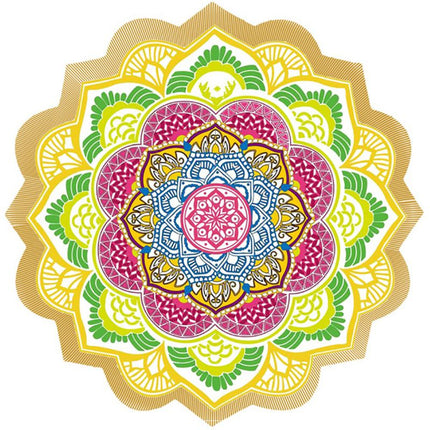 Peekaboo Studio Polygon Printing Tassel Round Bath Towel & Yoga Mat