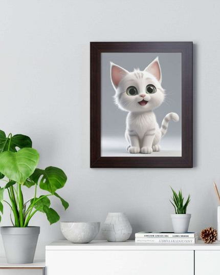 Elegant Feline Vertical Art Poster - Eco-Friendly Framed Design