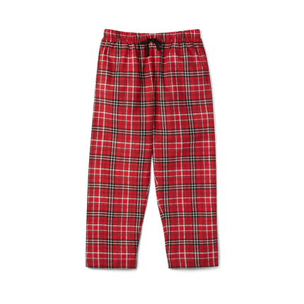 Elegant Valentine Red Heart Tartan Luxe Cotton Pajama Set for Men