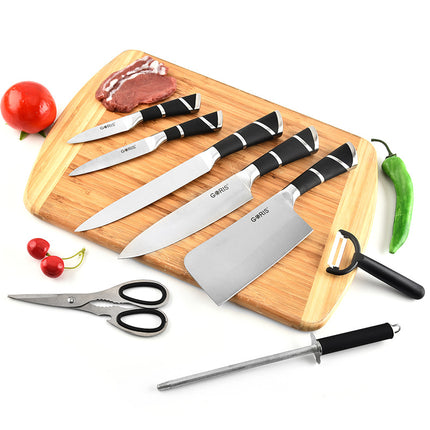 Kitchen Knife Set With Acrylic Knife Holder Chef Knife Meat Cleaver