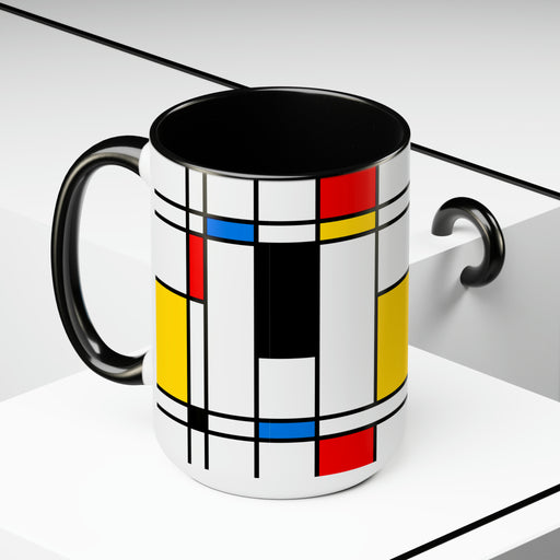 Elite Maison Two-Tone Coffee Mugs: Luxurious Morning Elegance Set