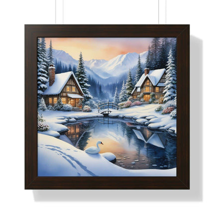 Sustainable Elite Winter Gaming Vertical Framed Poster - Elegant Home Decor for Trendy Interiors