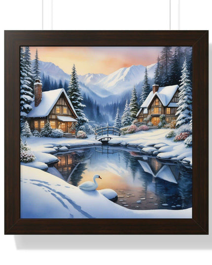 Sustainable Elite Winter Gaming Vertical Framed Poster - Elegant Home Decor for Trendy Interiors