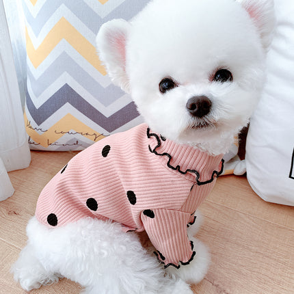 Peekaboo Studio Dot Turtleneck Dog Shirt - Soft Fabric, Cozy Fit