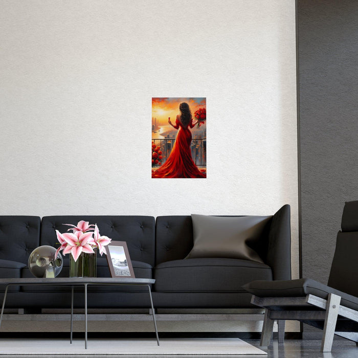 Elegant Red Wine Matte Art Print - Luxe Decor for a Refined Space