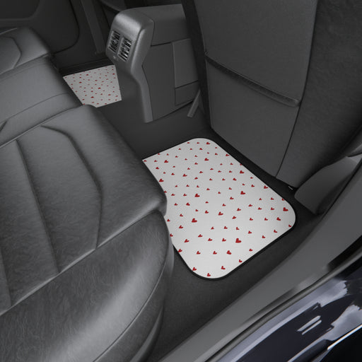 Valentine Red Rear Car Mats - Set of 2 with Non-Slip Rubber Backing