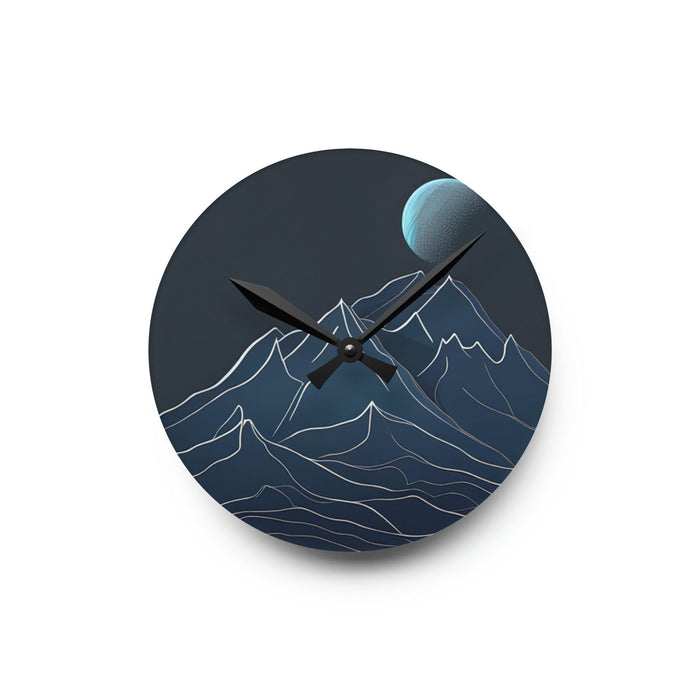 Mountain Landscape Wall Clock - Elegant Round and Square Designs, Various Sizes | Vivid Artwork, Convenient Keyhole Slot
