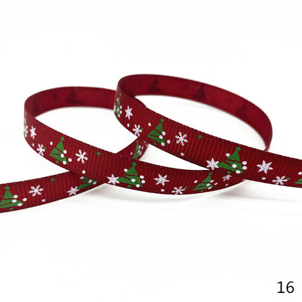 Peekaboo Studio Size 5 10mm Printed Grosgrain Christmas Ribbon - Durab