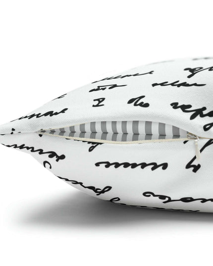 Elegant Scripted Throw Pillow Cover for Home Decor