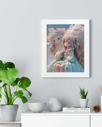 Sustainable Fantasy Anime 3D Girls Vertical Wall Art - Premium Framed Poster Decor