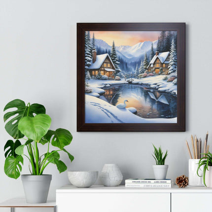 Sustainable Elite Winter Gaming Vertical Framed Poster - Elegant Home Decor for Trendy Interiors