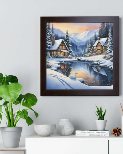 Sustainable Elite Winter Gaming Vertical Framed Poster - Elegant Home Decor for Trendy Interiors
