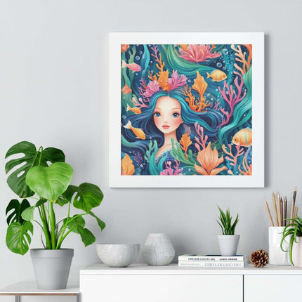 Eco-Friendly Elite Mermaid Framed Art Print for Sustainable Home Decor