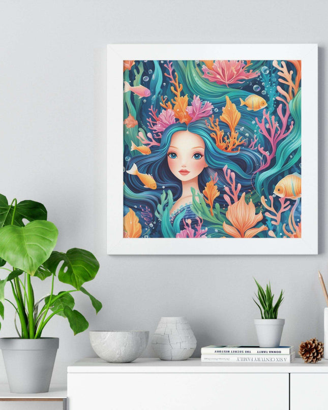 Eco-Friendly Elite Mermaid Framed Art Print for Sustainable Home Decor