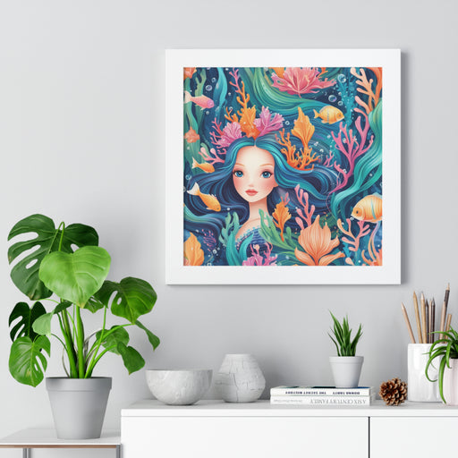 Mermaid Framed Vertical Poster
