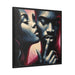 Elegant Love Duo - Matte Canvas Art in Pinewood Frame